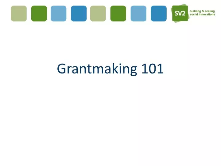 grantmaking 101