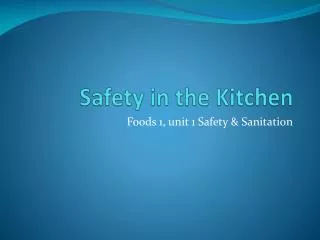 Safety in the Kitchen