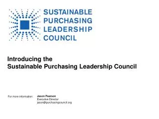 Introducing the Sustainable Purchasing Leadership Council