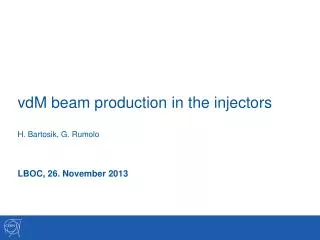 vdM beam production in the injectors