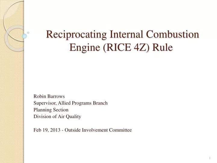 reciprocating internal combustion engine rice 4z rule