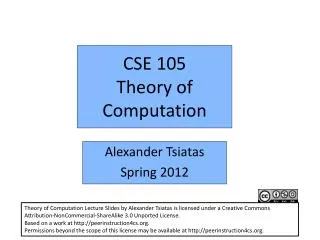 CSE 105 Theory of Computation