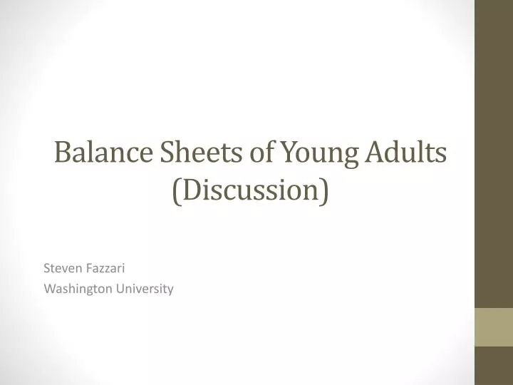 balance sheets of young adults discussion
