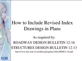How to I nclude Revised Index Drawings in Plans