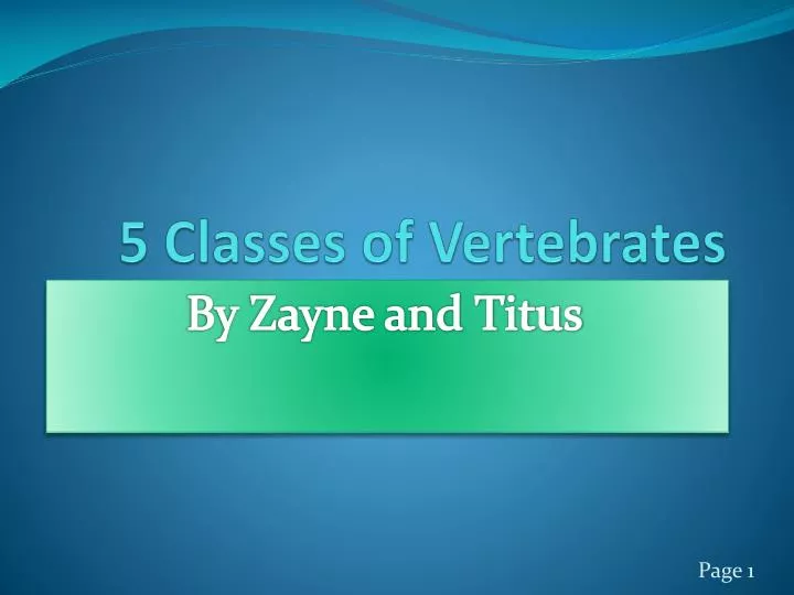 5 classes of vertebrates