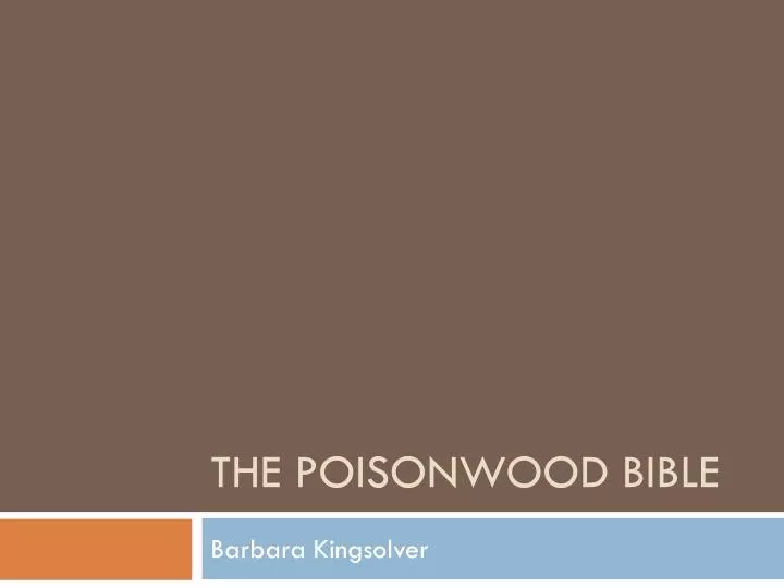 the poisonwood bible