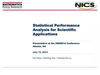 Statistical Performance Analysis for Scientific Applications