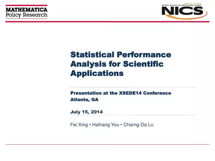 statistical performance analysis for scientific applications