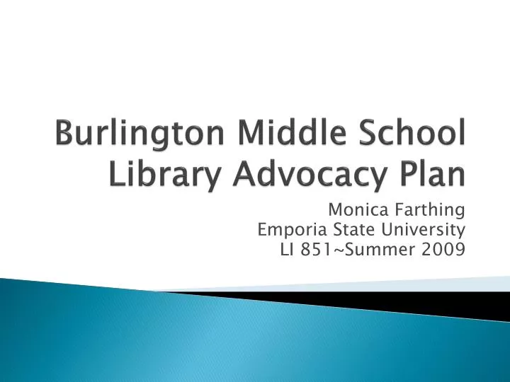 burlington middle school library advocacy plan