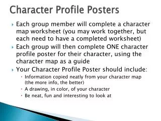 Character Profile Posters