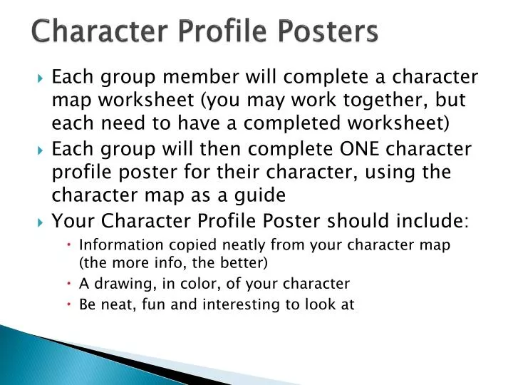 character profile posters