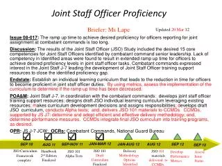 Joint Staff Officer Proficiency