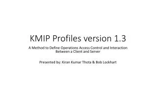 KMIP Profiles version 1.3