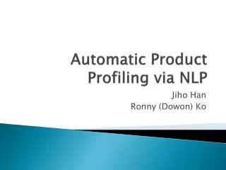 Automatic Product Profiling via NLP