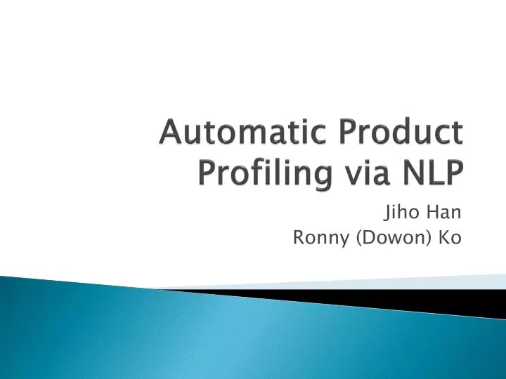 automatic product profiling via nlp