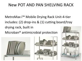 New POT AND PAN SHELVING RACK