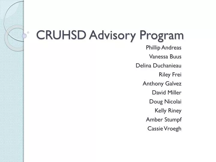 cruhsd advisory program