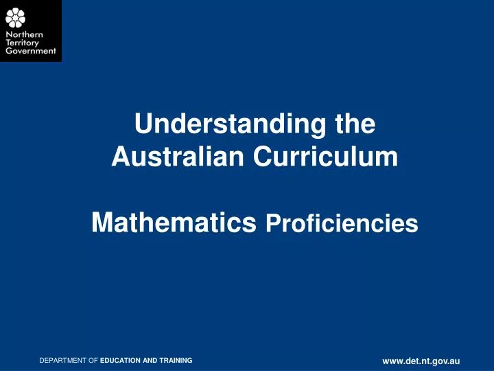 understanding the australian curriculum mathematics proficiencies