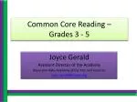 Common Core Reading – Grades 3 - 5 - slide 1