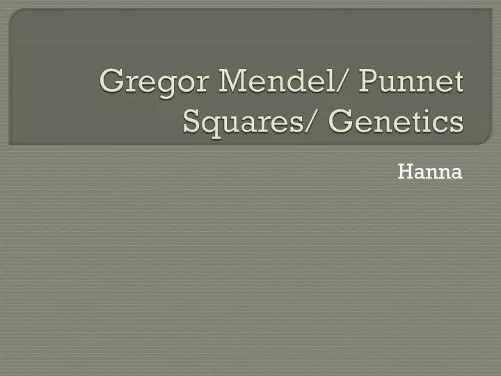gregor mendel punnet squares genetics