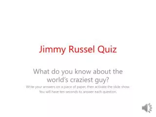 Jimmy Russel Quiz