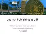 Journal Publishing at USF