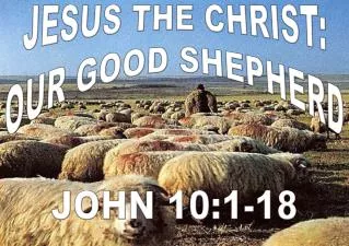 JESUS THE CHRIST: OUR GOOD SHEPHERD