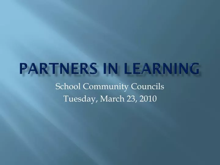 partners in learning