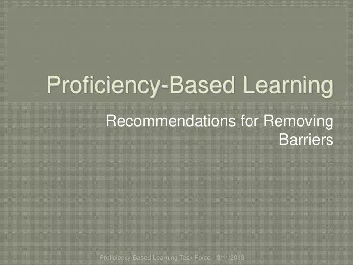 proficiency based learning