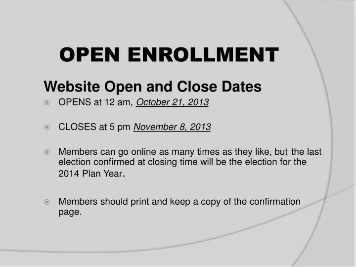 open enrollment