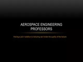 Aerospace Engineering Professors