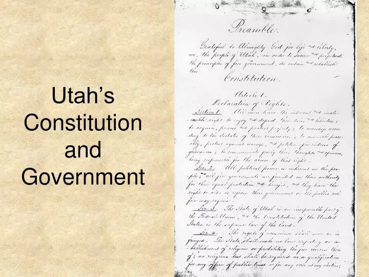 utah s constitution and government