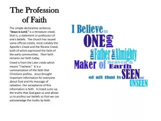 The Profession of Faith