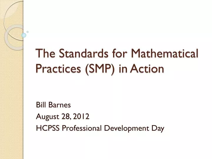 the standards for mathematical practices smp i n action