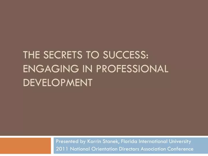 the secrets to success engaging in professional development