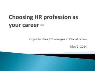 Choosing HR profession as your career –