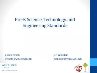 Pre -K Science, Technology, and Engineering Standards
