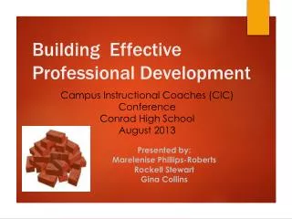 Building Effective Professional Development