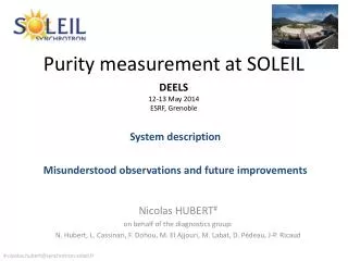 Purity measurement at SOLEIL