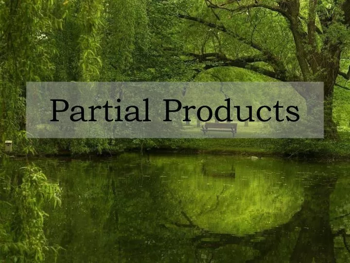 partial products