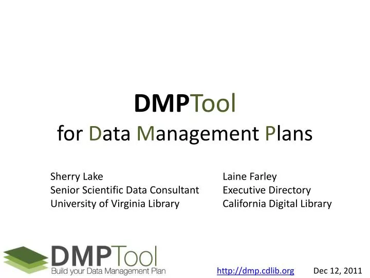 dmp tool for d ata m anagement p lans