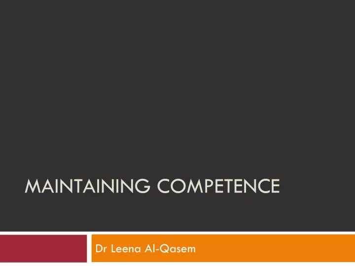 maintaining competence