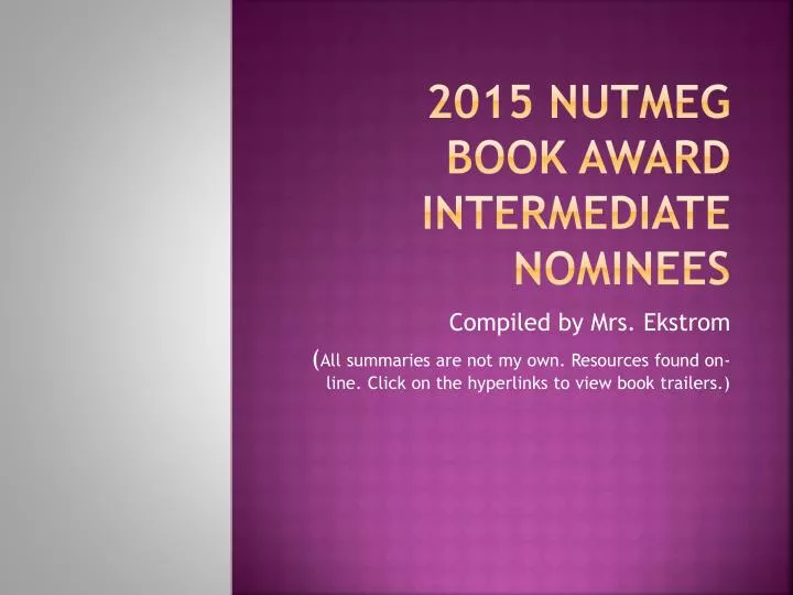 2015 nutmeg book award intermediate nominees