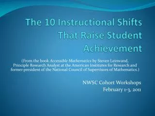 The 10 Instructional Shifts That Raise Student Achievement