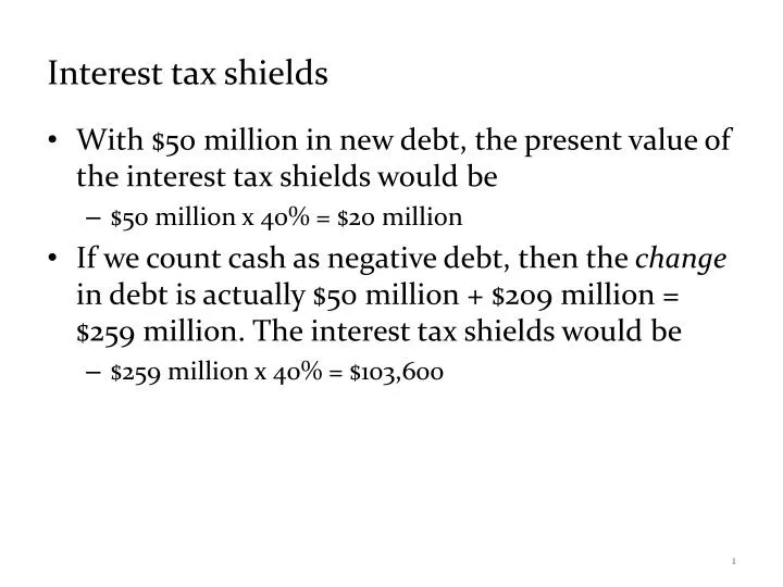 interest tax shields