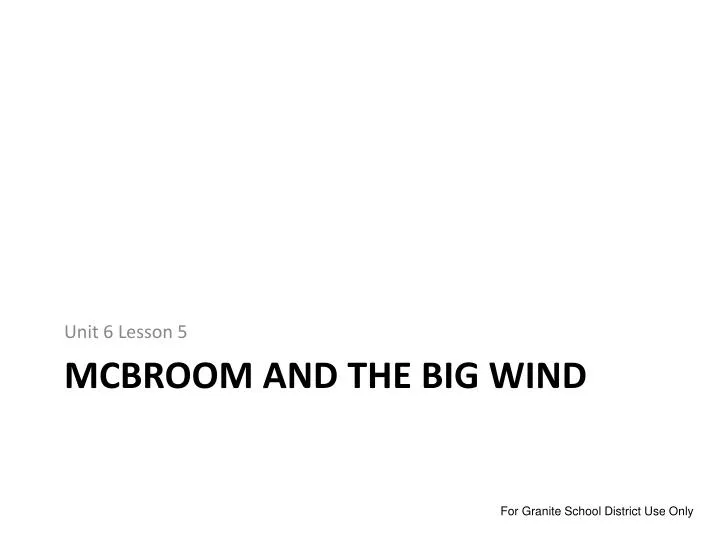 mcbroom and the big wind