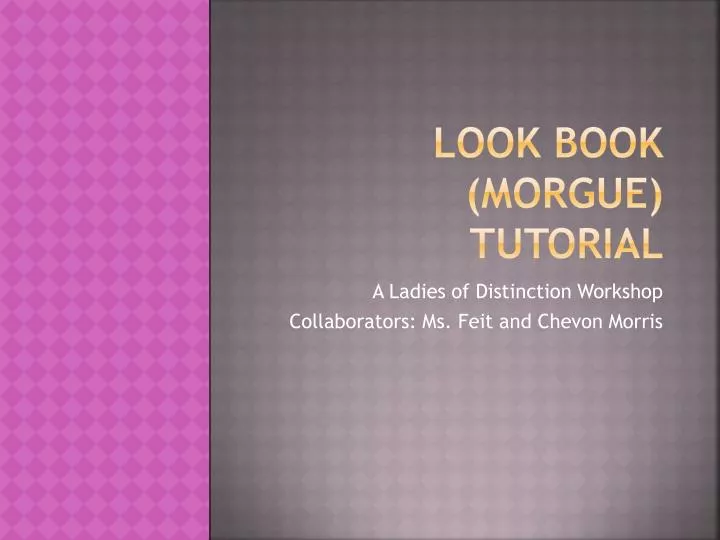 look book morgue tutorial