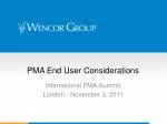 PMA End User Considerations - slide 1