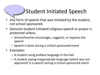 Student Initiated Speech