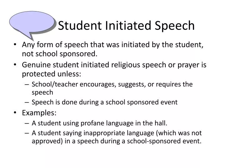 student initiated speech